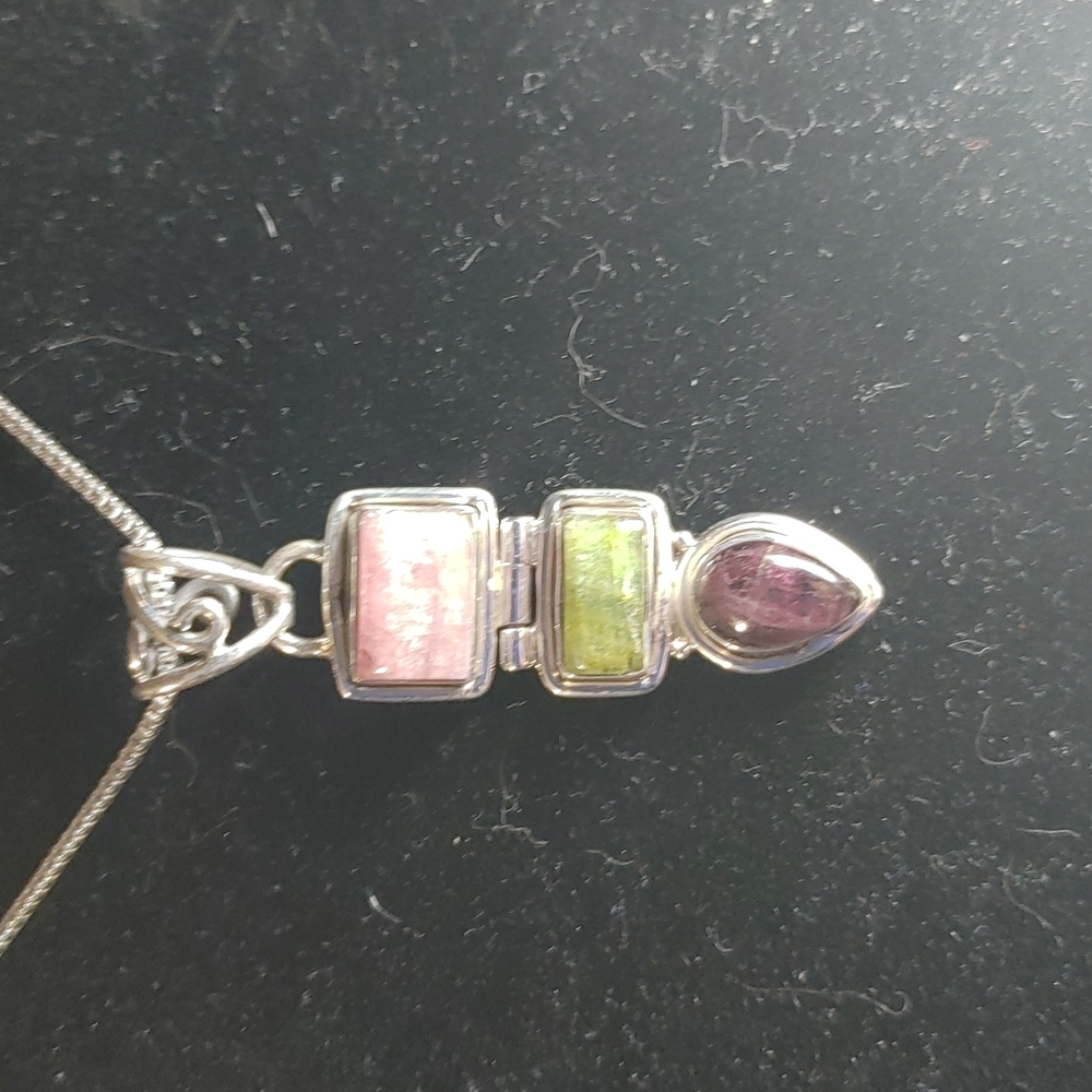 Beautiful Tri color Tourmaline Necklace